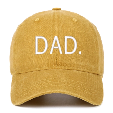 Cappello Da Baseball In Cotone Lavato Retro Distressed Dad Hat Lettera DAD Ricamata Visiera Curva Regolabile Berretto