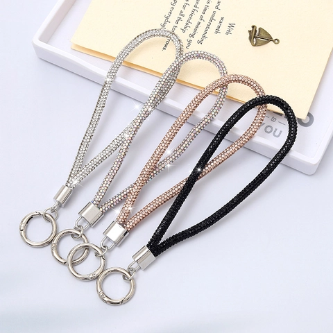Luxus Strass Handy-Lanyard Schlüsselanhänger Funkelnde Bling Handgelenkschlaufe Tasche Charm Mode Anti-Verlust Dekoration Damen