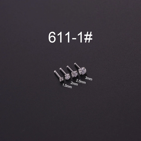 Piercing Per Il Naso In Acciaio Inossidabile Anelli Zirconia Gioielli Per Il Corpo Stili L-Shape Bone Screw Per Donne Uomini