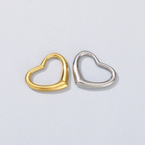 Colgante De Corazón Hueco Dijes De Acero Inoxidable Para Hacer Joyas DIY Collar Pulsera Accesorio Minimalista