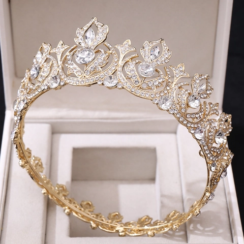 Corona Da Sposa Tiara Lega Rhinestone Cristallo Lusso Retrò Barocco Accessorio Per Capelli Per Donne Festa Concorso