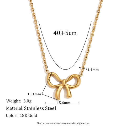 Strik Hanger Ketting En Oorknopjes Roestvrij Staal Verguld Chique Niche Sieraden Voor Dames