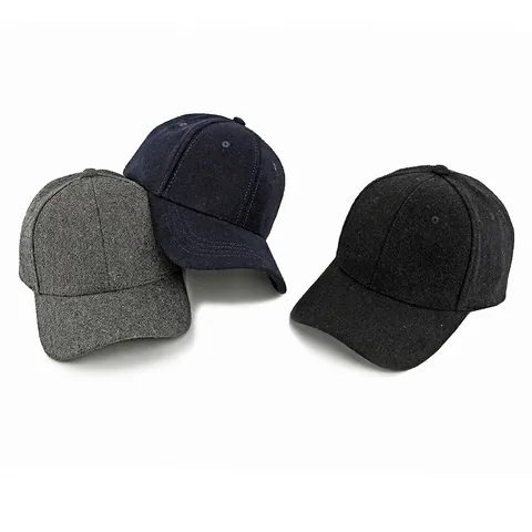 Wool Blend Baseball Cap Warm Winter Herbst Einfarbig Verstellbar Gebogene Krempe Schirmmütze Für Herren Damen