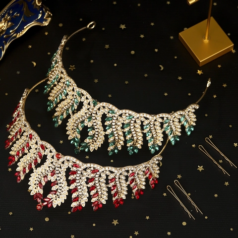 Corona de Novia Vintage de Lujo Cola de Fénix Aleación Oro Strass Tiara de Boda Para Mujer Joyería de Fiesta Tocado