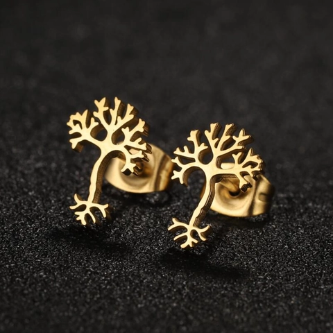 Life Tree Ear Studs Stainless Steel Minimalist Lucky Branch Jewelry For Women Fashion Everyday Elegant