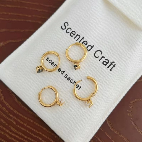 Boucles D'oreilles Huggie Hoop En Acier Inoxydable Avec Pendentifs En Strass Ronds Colorés Bijoux Géométriques Élégants Pour Femmes