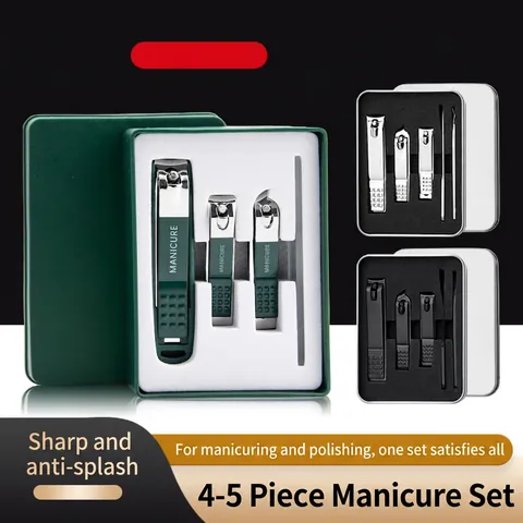 Outils De Manucure Pédicure Professionnels Coupe Ongles Lime À Ongles En Acier Inoxydable Avec Boîte De Rangement