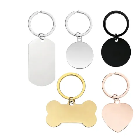 Blank Stainless Steel Keychain Dog Tag Pendant DIY Polishing Metal Key Ring Multifunctional Bottle Opener Gift