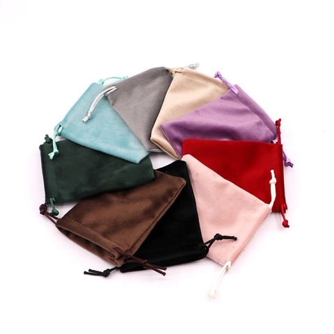 Velvet Drawstring Jewelry Bags Soft Cloth Pouch Gift Packaging Storage For Necklaces Earrings Rings Multi Colors