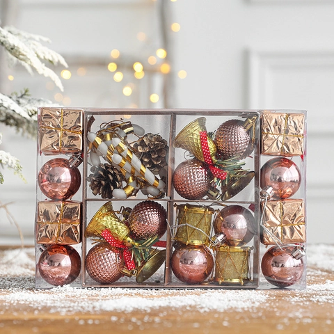 Ornamenti Per Albero Di Natale In Plastica Palle Appese Campanelli Scatole Regalo Bastoncini Di Zucchero Decorazione Festiva