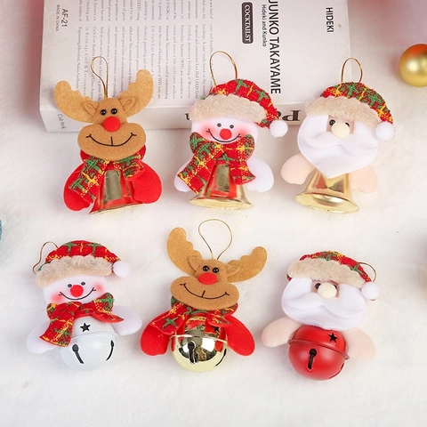 Ornamenti Appesi Di Natale Campanelli Babbo Natale Pupazzo Di Neve Renna Peluche Tessuto Metallo Decorazione A Quadri Per Albero