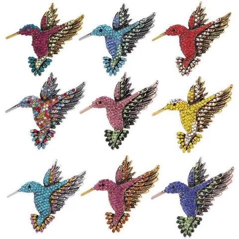 Spilla Colibrì Lega Con Strass Spille Animali Vintage Gioielli Di Moda Eleganti Per Donne