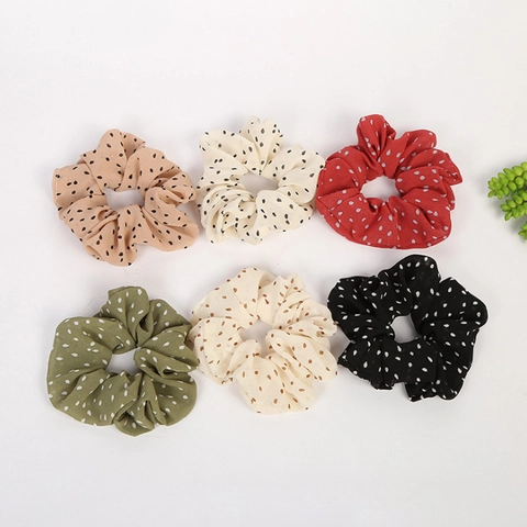 Scrunchies A Pois Tessuto Chiffon Grandi Elastici Per Capelli Stile Coreano Copricapo Per Donne Ragazze