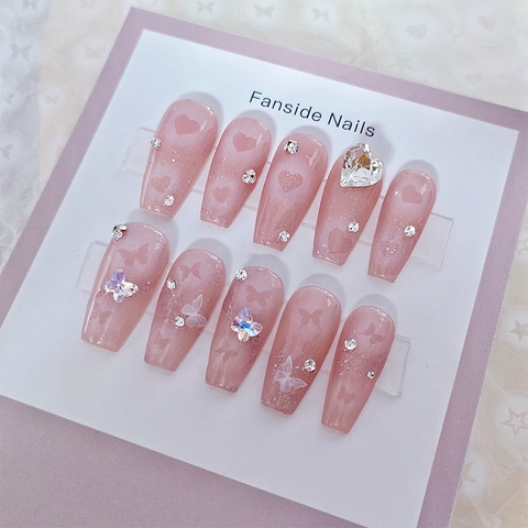 Stickers 3D Pour Ongles Ultra Mince Transparent Autocollant Motifs Coeur Étoile Papillon Pour Manucure DIY