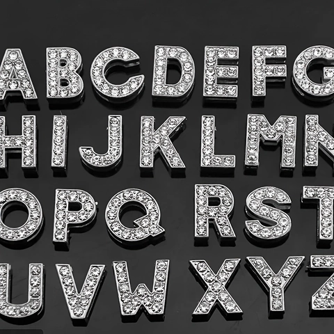 Funkelnde Strass Alphabet Buchstaben Anhänger Legierung Englische Initialen DIY Schmuckherstellung Bastelzubehör