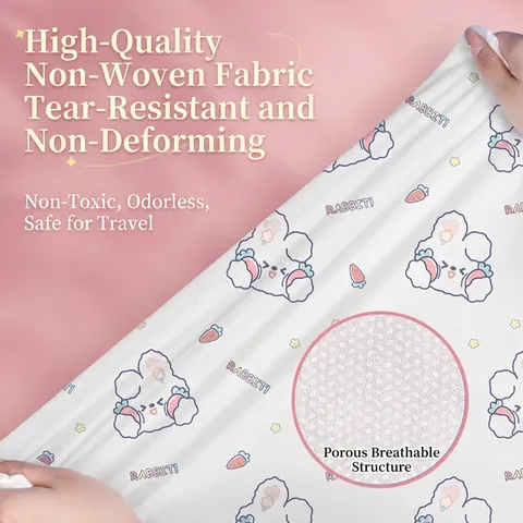 Disposable Travel Bedding Sheet Duvet Cover Pillowcase Thickened Non-woven For Hotel Cartoon Rabbit Printed EO Sterilized
