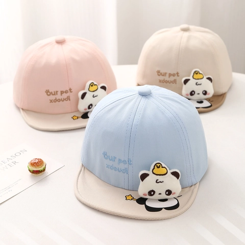 Cappellino Da Baseball Per Neonato Panda In Peluche Tesa Morbida Cappello Da Sole Misto Cotone Traspirante Regolabile