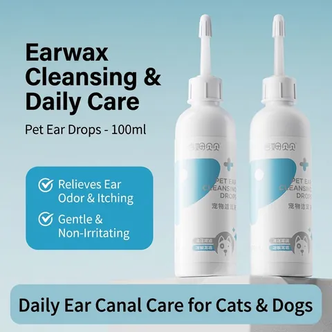 Pet Ear Cleansing Drops Liquid Gentle Deodorizing Relieving Itch Earwax Remover For Dogs And Cats Professional Care