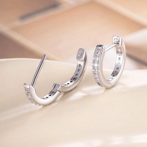 Minimalistische Creolen Aus Kupfer Mit Zirkonia Einlage Kleine Runde Geometrische Schmuck Für Damen Mode Pendeln