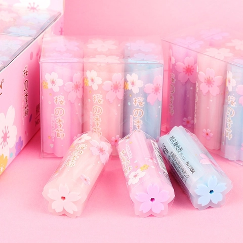 Süßer Sakura Kirschblüten Radiergummi Rückstandsarm Gummi Transparentes Jelly Für Schüler Kinder Schulbedarf Ästhetisch