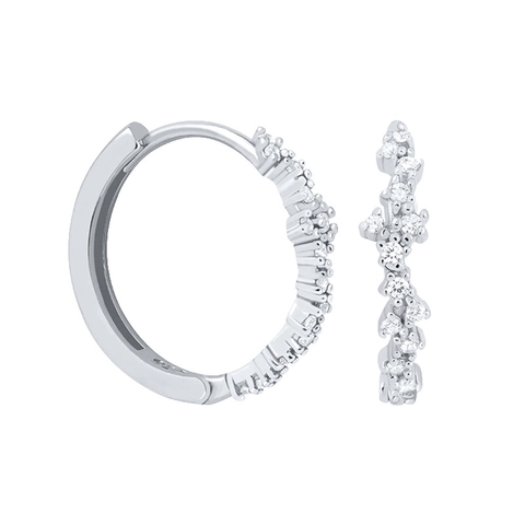 Orecchini A Cerchio A Onda Irregolare In Rame Zircone Con Perno In Argento Sterling 925 Gioielli Da Donna