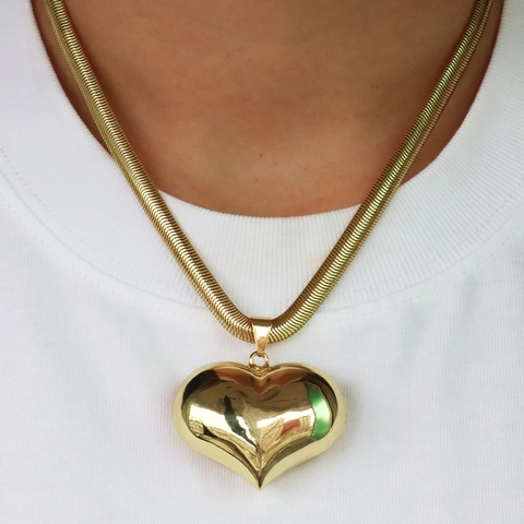 Collar Con Colgante de Corazón de Cobre Bañado en Oro de 18K Minimalista Para Mujer Joyería Gargantilla de Corazón de Moda