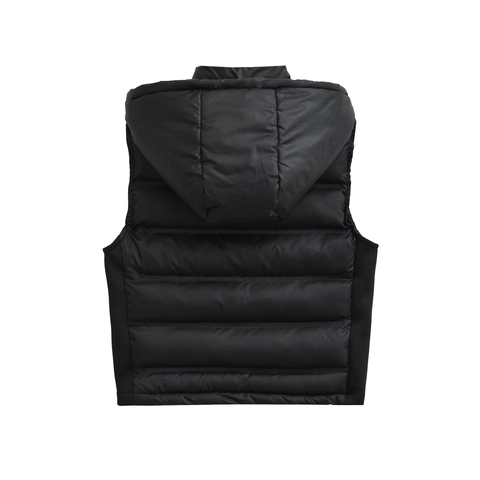 Dames Vest Met Capuchon Gewatteerd Mouwloos Jack Rits Warm Winter Bovenkleding Casual Zwart