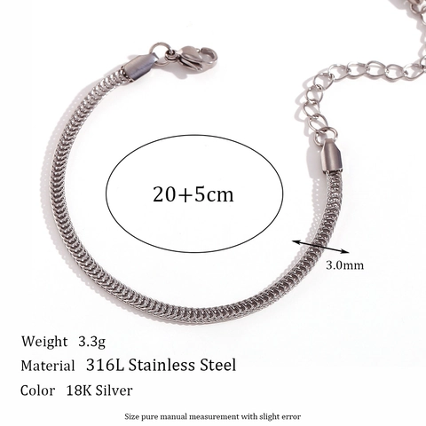 Cavigliera a Catena in Acciaio Inossidabile per Donna Gioielli da Piede Regolabili Minimalisti Catena Box Blade Argento