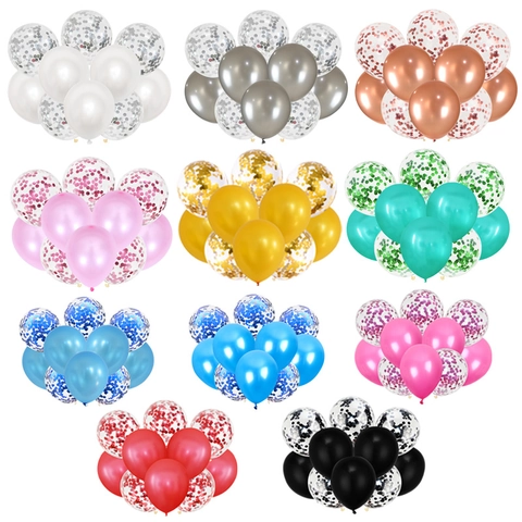 Latex Confetti Balloons Metallic Artificial Pearl Transparent For Wedding Birthday Party Celebration Decoration