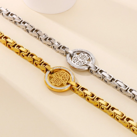 Pulsera De Mano De Hamsa De Acero Inoxidable Micro Pavé Circón Mano De Fátima Hueca Cadena Bizantina Joyas Boho Para Mujeres