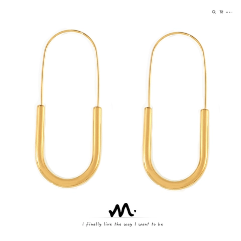 Pendientes Minimalistas En Forma De U De Acero De Titanio Chapado En Oro Joyas Geométricas Para Mujer