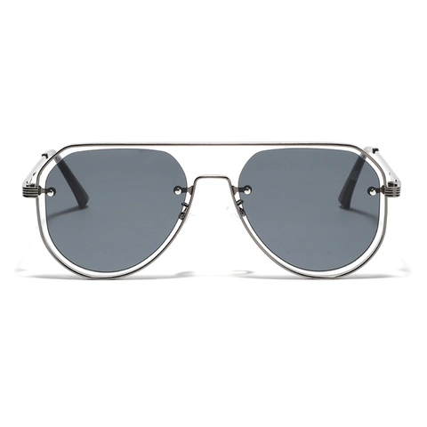 Gafas De Sol Piloto Con Montura De Acero Inoxidable Hueca Protección UV400 Moda Remache Gafas Para Hombres Mujeres