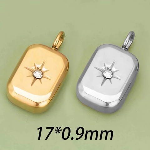 Ciondoli Rettangolari In Lega Con Zircone Per Gioielli DIY Creazione Di Collane E Braccialetti Accessori