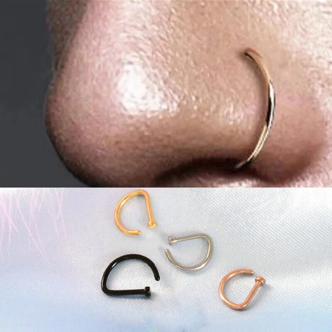 Δαχτυλίδια Μύτης Σχήματος D Punk Body Piercing Χάλκινα Μεταλλικά Κοσμήματα Γεωμετρικά Σέξι Κρίκοι Για Γυναίκες Άνδρες