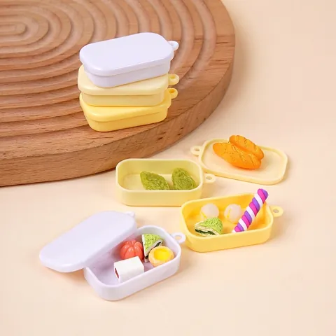 Miniatur Bento Dose Mini Essen Spielzeug Modell Kunststoff DIY Puppenhaus Küche Zubehör Kleine Simulation Lunch Container Spielzeug