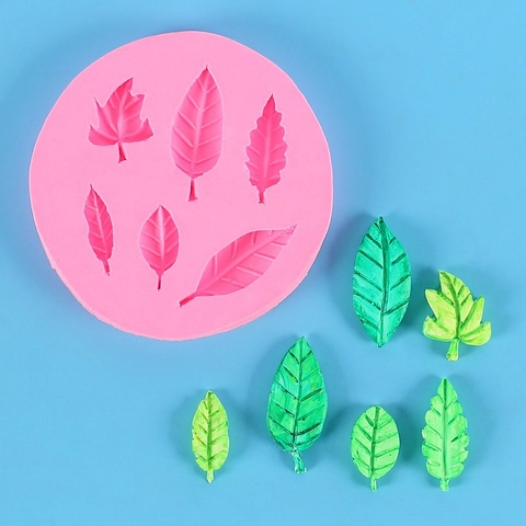 Silicone Molds Leaf Grass Maple Tree Shape For Fondant Cake Decoration DIY Baking Chocolate Candy Resin Crafting Tool