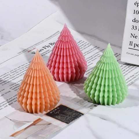 Molde De Silicona Árbol De Navidad Para Velas Aromáticas DIY Diseño Geométrico Ornamento De Aromaterapia Artesanía