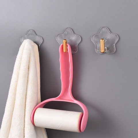 Crochets Adhésifs en Acrylique en Forme d'Étoile Or Sans Perçage Crochets Muraux Sans Traces Pour Chambre Salle de Bain Cuisine Serviette Clé Bijoux