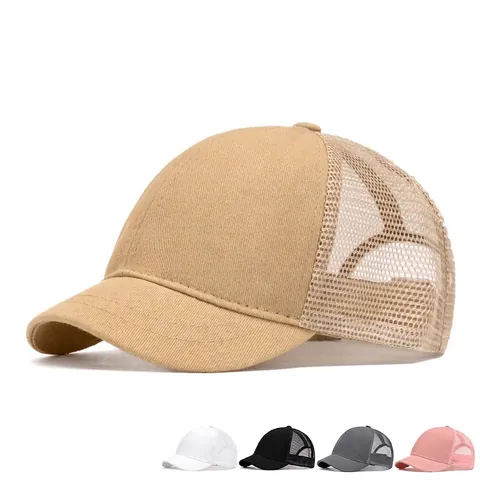 Unisex Atmungsaktive Mesh Baseballkappe Baumwolle Schirmmütze Sonnenhut Outdoor Sport Verstellbar Schnalle Kurzer Schirm