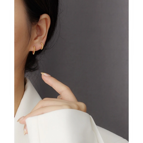 Minimalist Beaded Edge Hoop Earrings 925 Sterling Silver Huggie Jewelry For Women Korean INS Style Elegant Daily Accessory