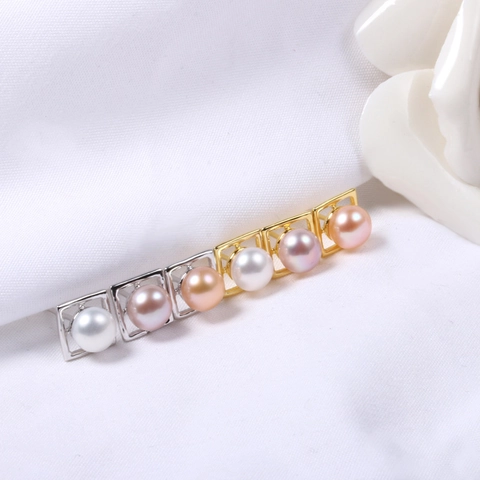 Ohrstecker Mit Natürlicher Süßwasserperle Und 925 Sterling Silber Ohrstecker Geometrisches Quadrat Elegant Damen