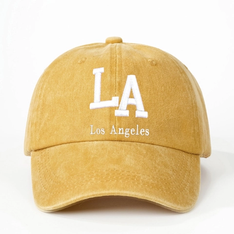 Gorra De Béisbol Lavada Unisex LA Los Angeles Bordado Protección Solar Ajustable Aire Libre Retro Dad Hat