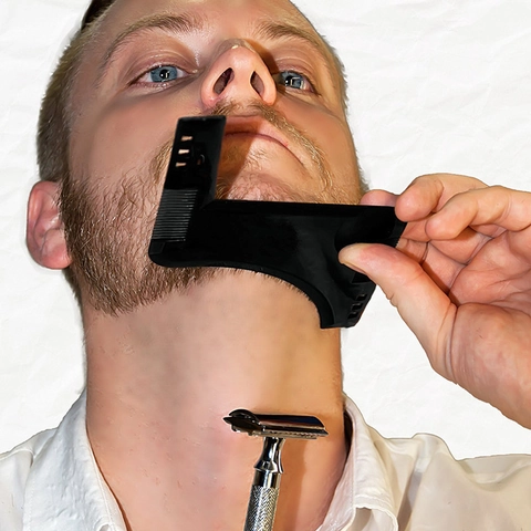 Herramienta Profesional de Moldeado de Barba de Plástico ABS Peine de Plantilla de Barba para Hombres Guía de Recorte Facial