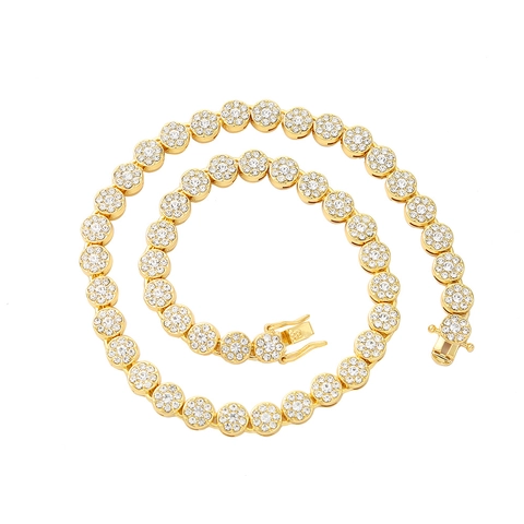Hip Hop Kubanische Gliederkette Legierung Mit Vollem 3A Strass Iced Out Choker Für Damen Herren Club Streetwear Punk