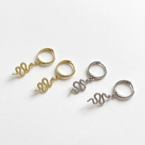 Orecchini A Cerchio A Serpente In Argento Sterling 925 Texture A Pieghe Irregolari Stile Gothic Punk Gioielli Donna