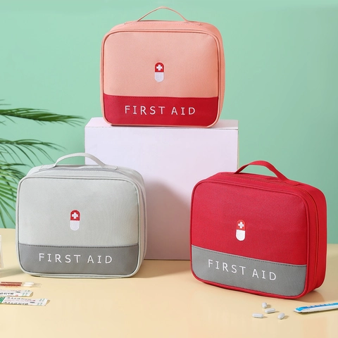 Borsa Portatile Di Primo Soccorso Tessuto Oxford Organizzatore Medico Custodia Medicine Viaggio Grande Capacità Custodia