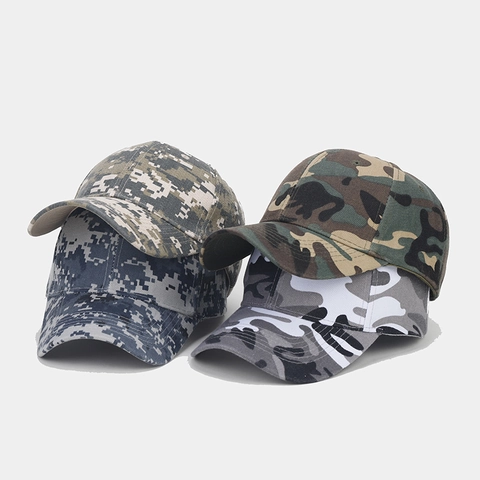 Camouflage Baseball Cap Polyester Tactical Military Outdoor Sun Protection Adjustable Curved Brim Hat Unisex
