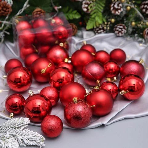 Palle Decorazione Natalizia Plastica Galvanizzata Opaca Glitter Ornamenti Appesi Albero Soffitto Lucido Festivo