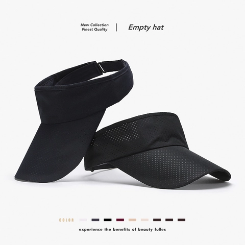 Men Quick Dry Sun Visor Hat Breathable Sport Empty Top Hat Adjustable Long Brim Sun Protection Mesh Cap For Running Golf