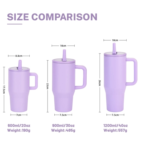 Stainless Steel Insulated Tumbler With Handle And Straw Double Wall Vacuum Travel Mug Leakproof Car Cup Portable Drinkware